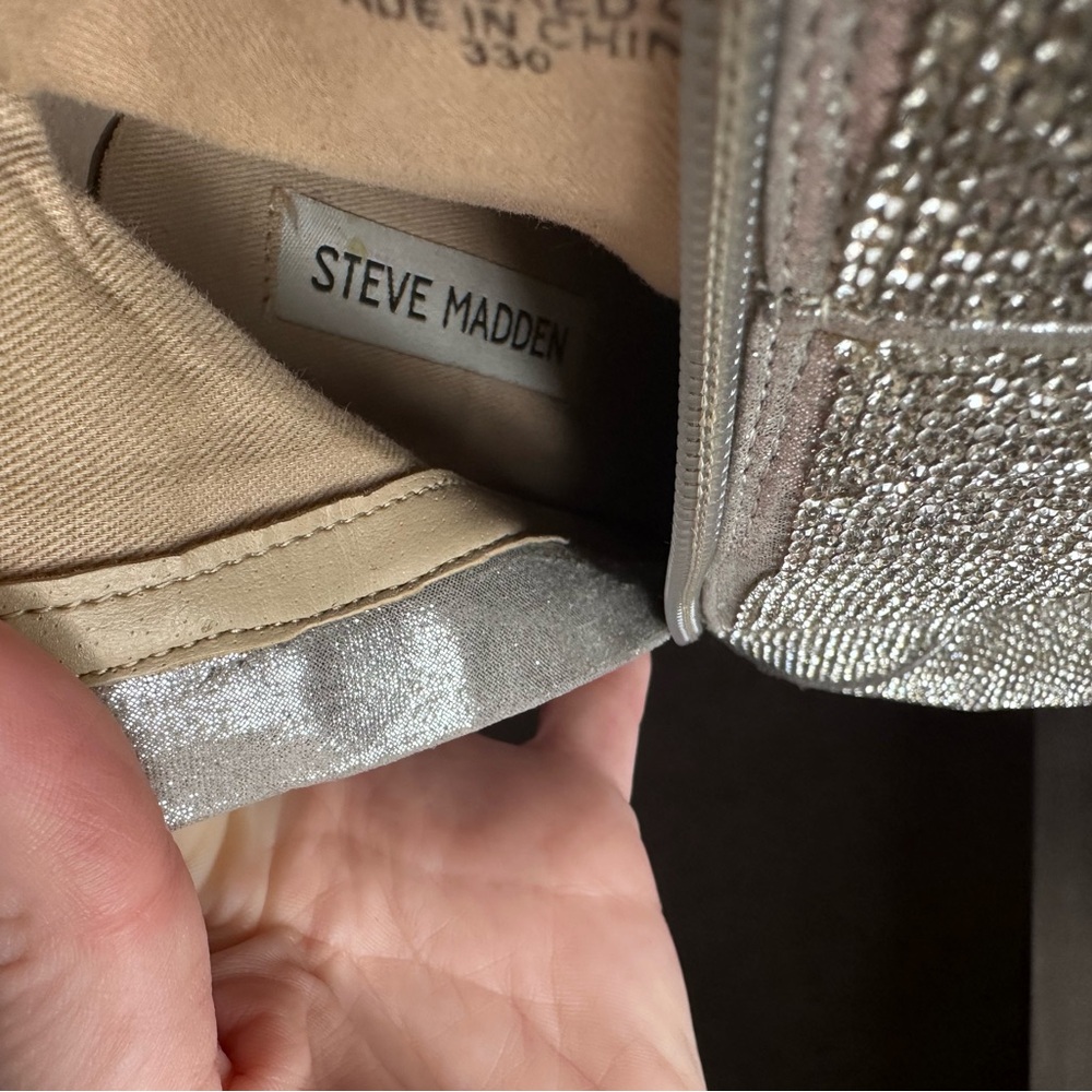 Silver Rhinestone Steve Madden booties. - Picture 7 of 7